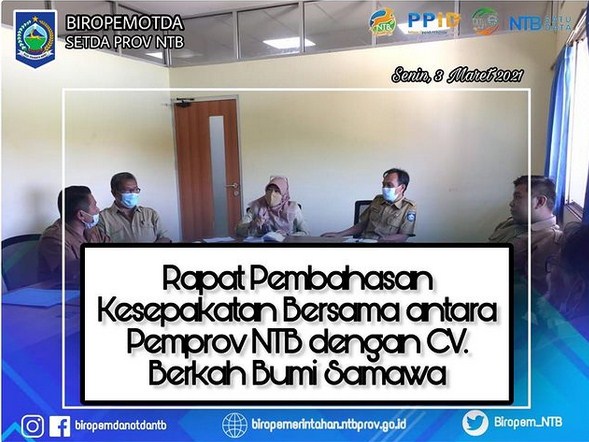 Rapat Pembahasan KB antara Pemprov NTB dengan CV. Berkah Bumi Samawa