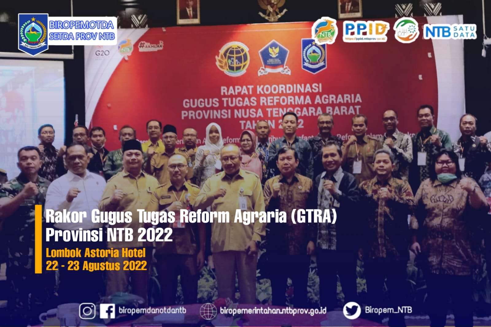 Rapat Koordinasi Gugus Tugas Reform Agraria (GTRA)Prov. NTB 2022