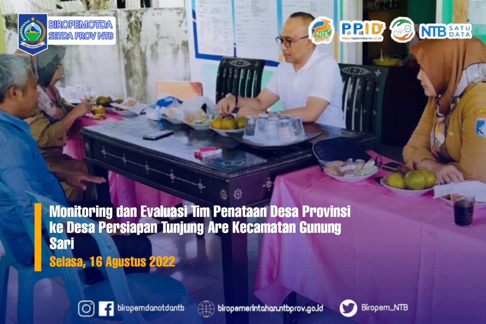 Monitoring dan Evaluasi Tim Penataan Desa Provinsi ke Desa Persiapan Tunjung Are Kecamatan Gunung Sari