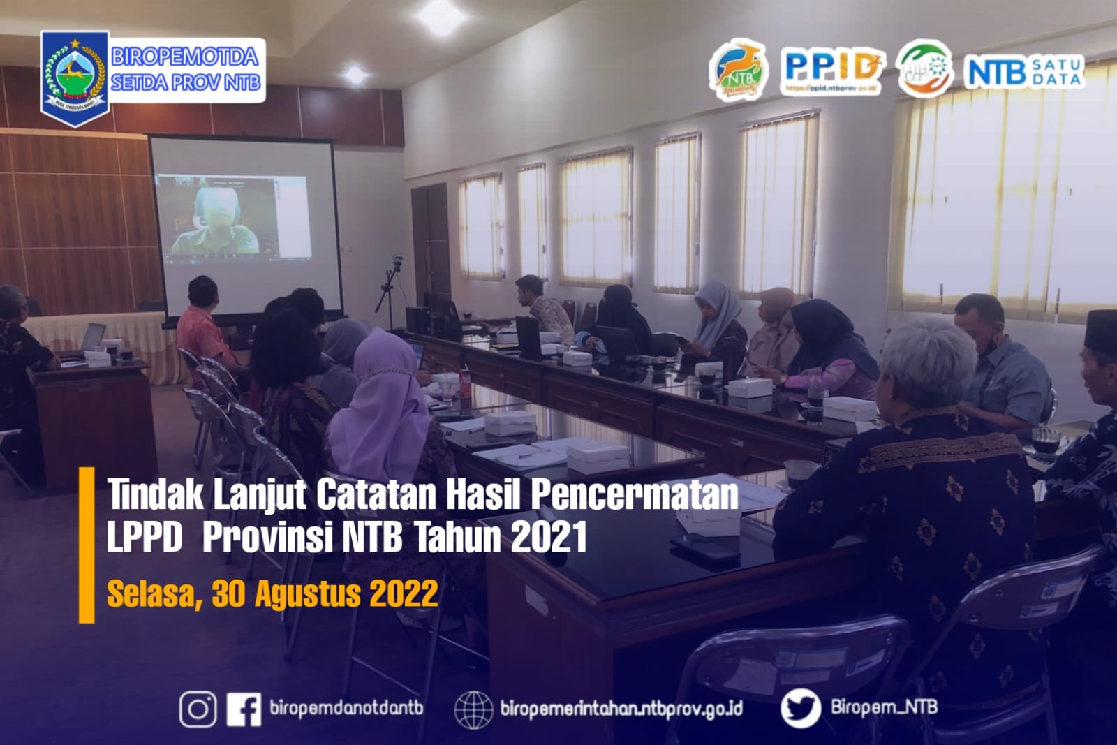 Rapat Koordinasi Tindak Lanjut Hasil pencermatan LPPD Provinsi NTB Tahun 2021