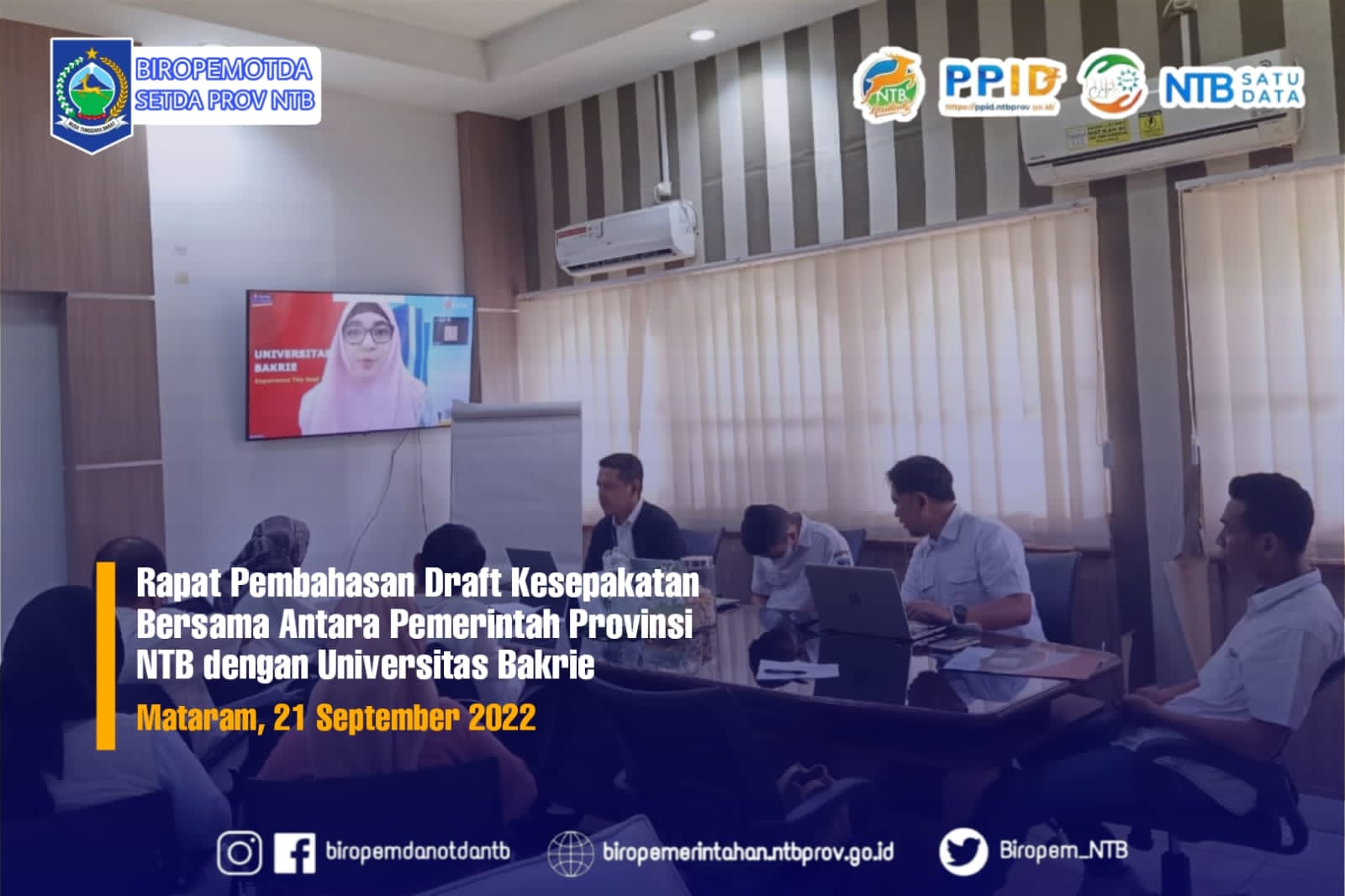 Pembahasan Draft Kesepakatan Bersama Pemerintah Provinsi NTB dengan Universitas Bakrie