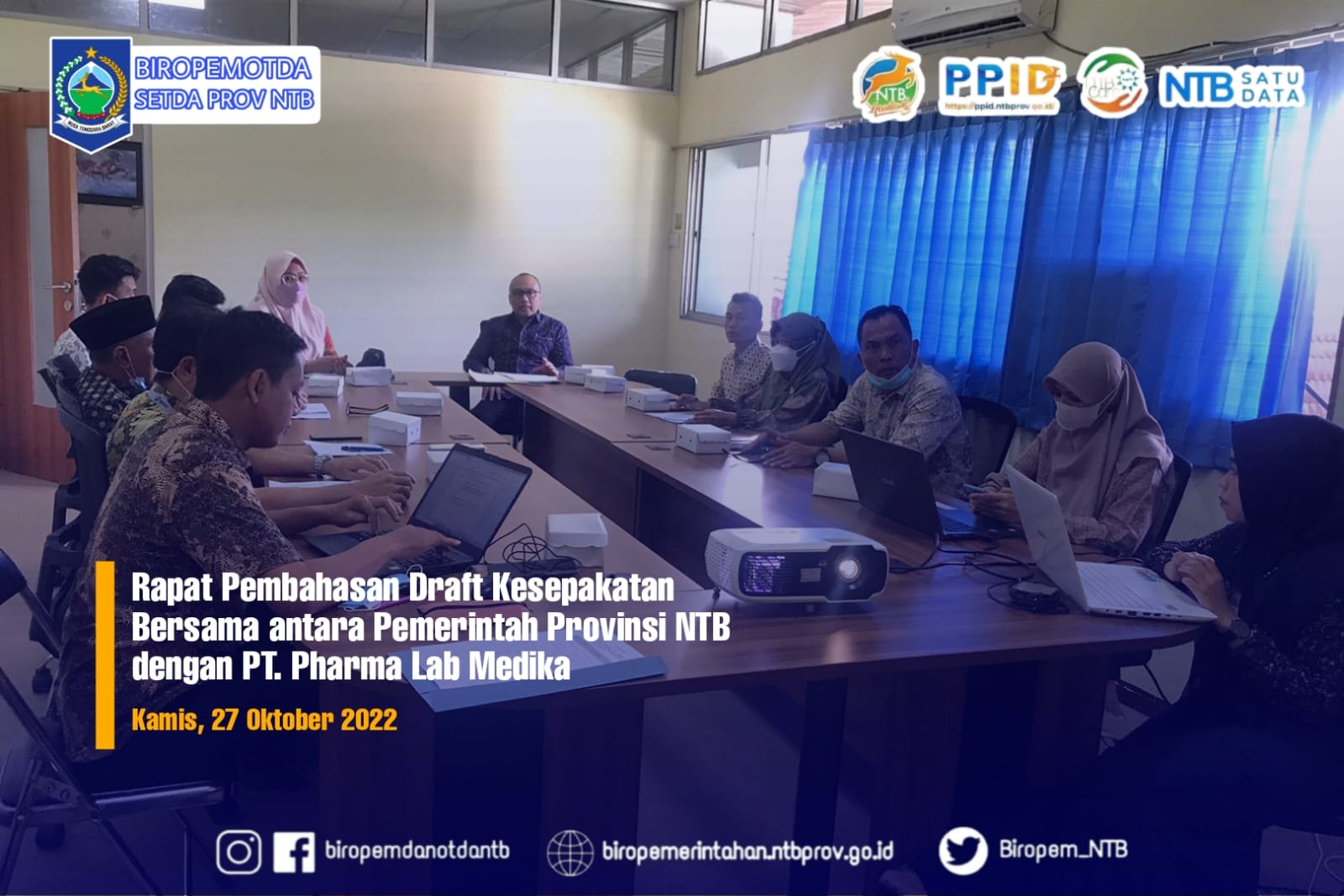 Rapat Pembahasan Draft Kesepakatan Bersama antara Pemerintah Provinsi NTB dengan PT. Pharma Lab Medika